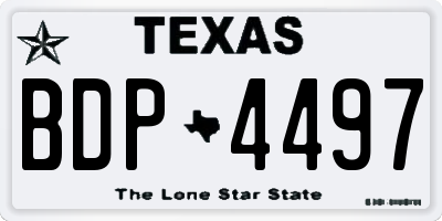 TX license plate BDP4497