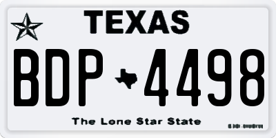 TX license plate BDP4498