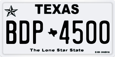 TX license plate BDP4500