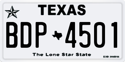 TX license plate BDP4501
