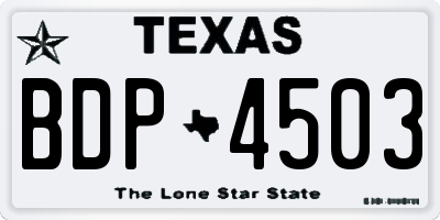 TX license plate BDP4503