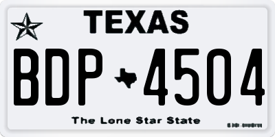 TX license plate BDP4504