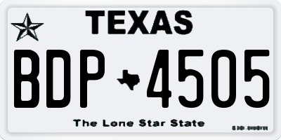 TX license plate BDP4505