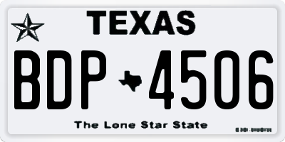 TX license plate BDP4506