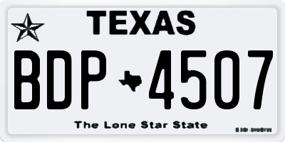 TX license plate BDP4507