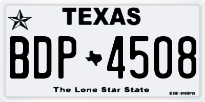 TX license plate BDP4508