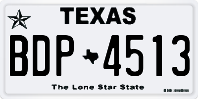 TX license plate BDP4513