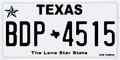 TX license plate BDP4515