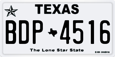 TX license plate BDP4516