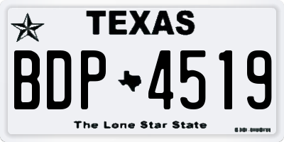 TX license plate BDP4519