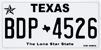 TX license plate BDP4526