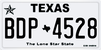 TX license plate BDP4528