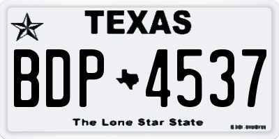 TX license plate BDP4537