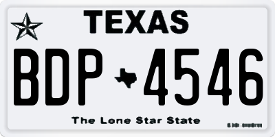 TX license plate BDP4546