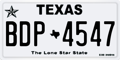 TX license plate BDP4547