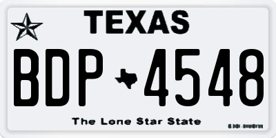 TX license plate BDP4548