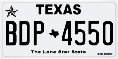 TX license plate BDP4550