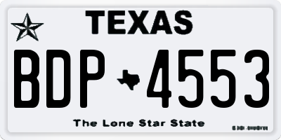 TX license plate BDP4553