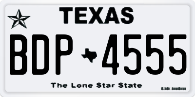 TX license plate BDP4555