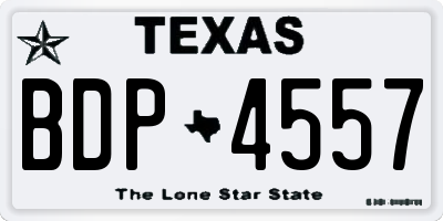TX license plate BDP4557