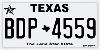TX license plate BDP4559
