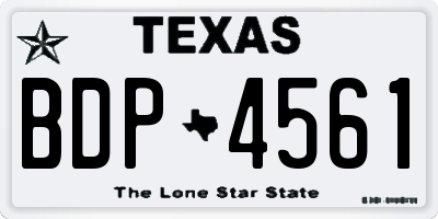 TX license plate BDP4561