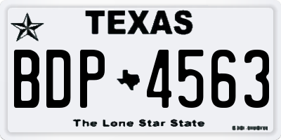TX license plate BDP4563