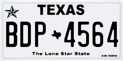 TX license plate BDP4564