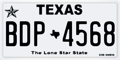 TX license plate BDP4568