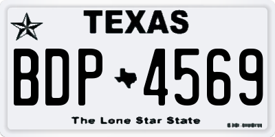 TX license plate BDP4569