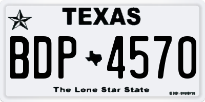 TX license plate BDP4570