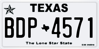 TX license plate BDP4571