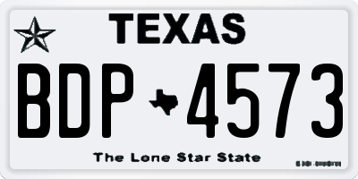 TX license plate BDP4573