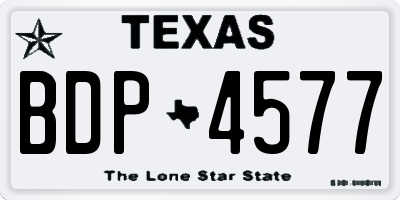 TX license plate BDP4577