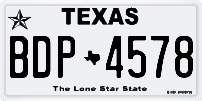 TX license plate BDP4578