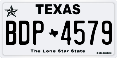 TX license plate BDP4579