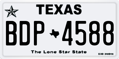 TX license plate BDP4588