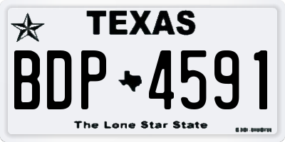 TX license plate BDP4591