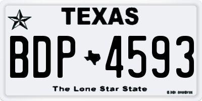 TX license plate BDP4593