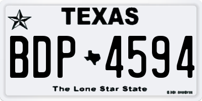 TX license plate BDP4594