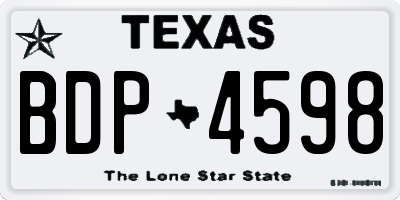 TX license plate BDP4598