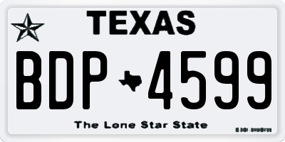 TX license plate BDP4599
