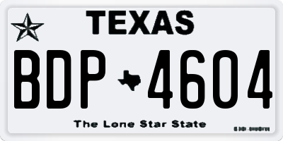 TX license plate BDP4604