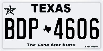 TX license plate BDP4606