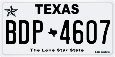 TX license plate BDP4607