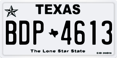 TX license plate BDP4613