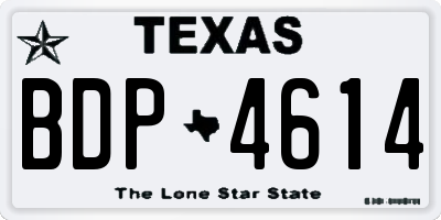 TX license plate BDP4614