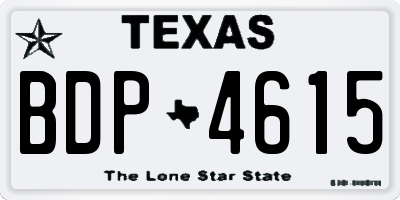 TX license plate BDP4615