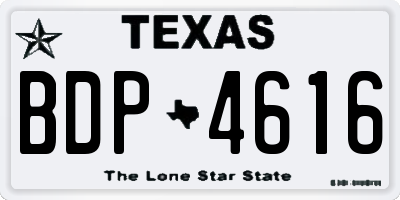 TX license plate BDP4616