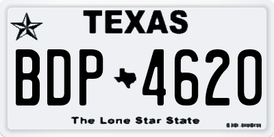 TX license plate BDP4620